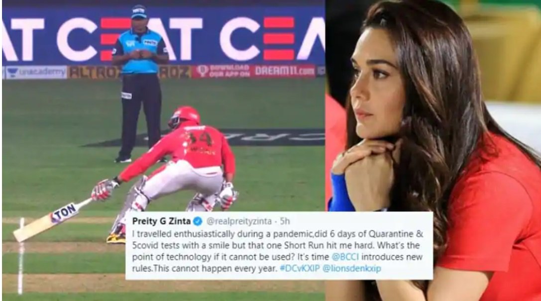 Preity Zinta fumes as umpiring mistake costs Kings XI Punjab their game against Delhi Capitals in IPL 2020